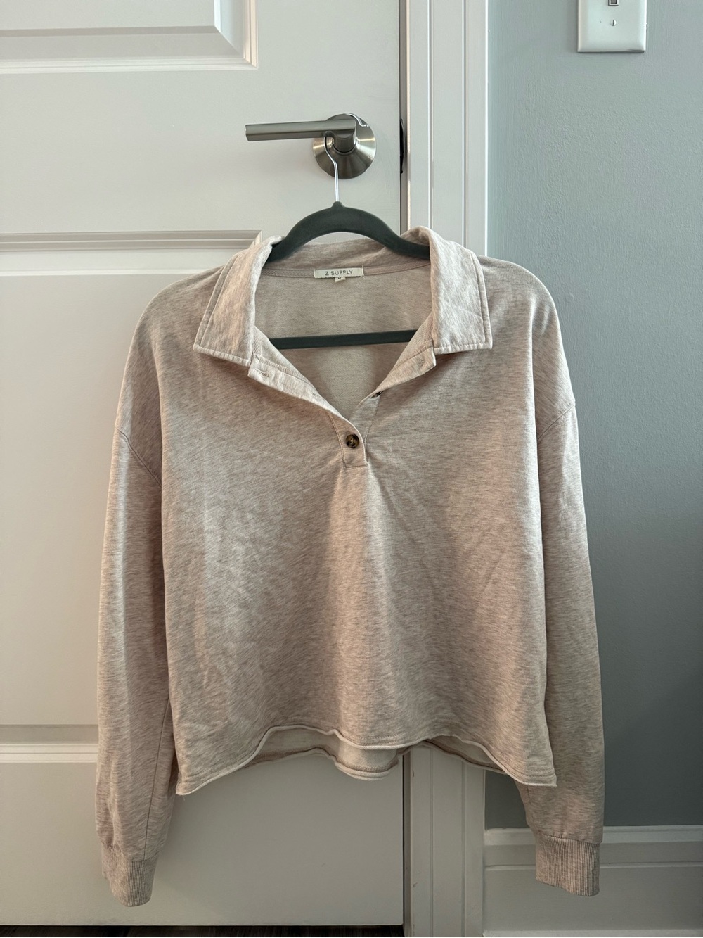 ZSUPPLY Heather Tan Collared Pullover Top